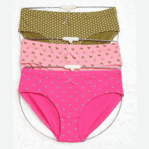 CS1008 Hipster Inner Elastic  Panties  Print Combo (Pink, Dark Pink, Black )